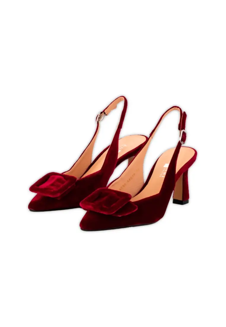 Zapato de Terciopelo de Angari Elysees Velvet Rojo - Imagen 7