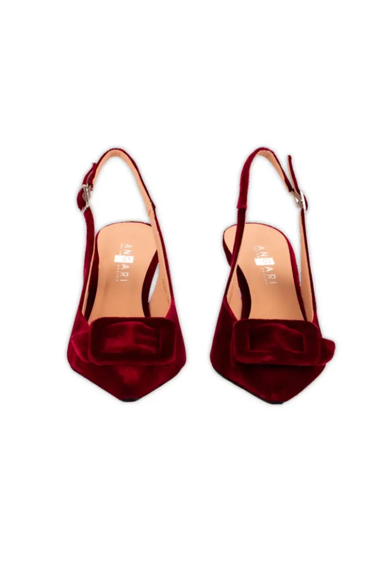 Zapato de Terciopelo de Angari Elysees Velvet Rojo - Imagen 6