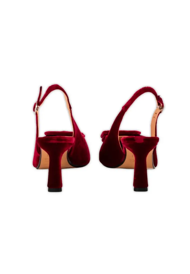 Zapato de Terciopelo de Angari Elysees Velvet Rojo - Imagen 5
