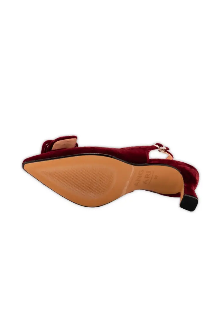 Zapato de Terciopelo de Angari Elysees Velvet Rojo - Imagen 3