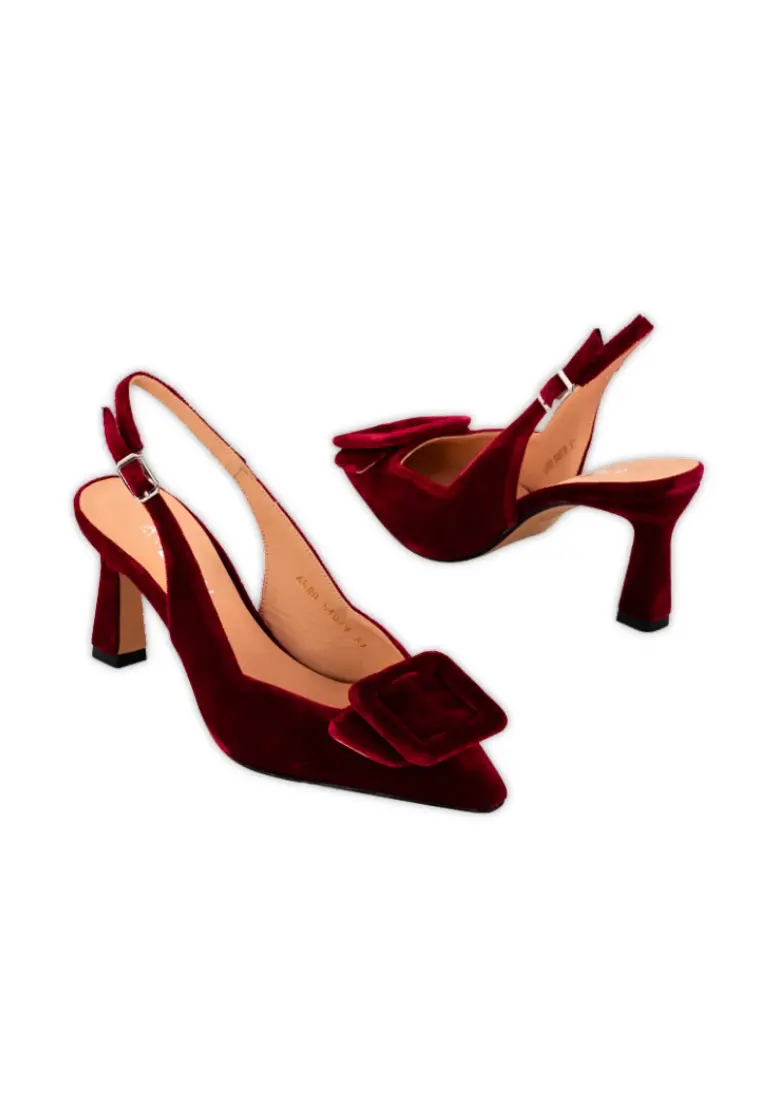 Zapato de Terciopelo de Angari Elysees Velvet Rojo - Imagen 2
