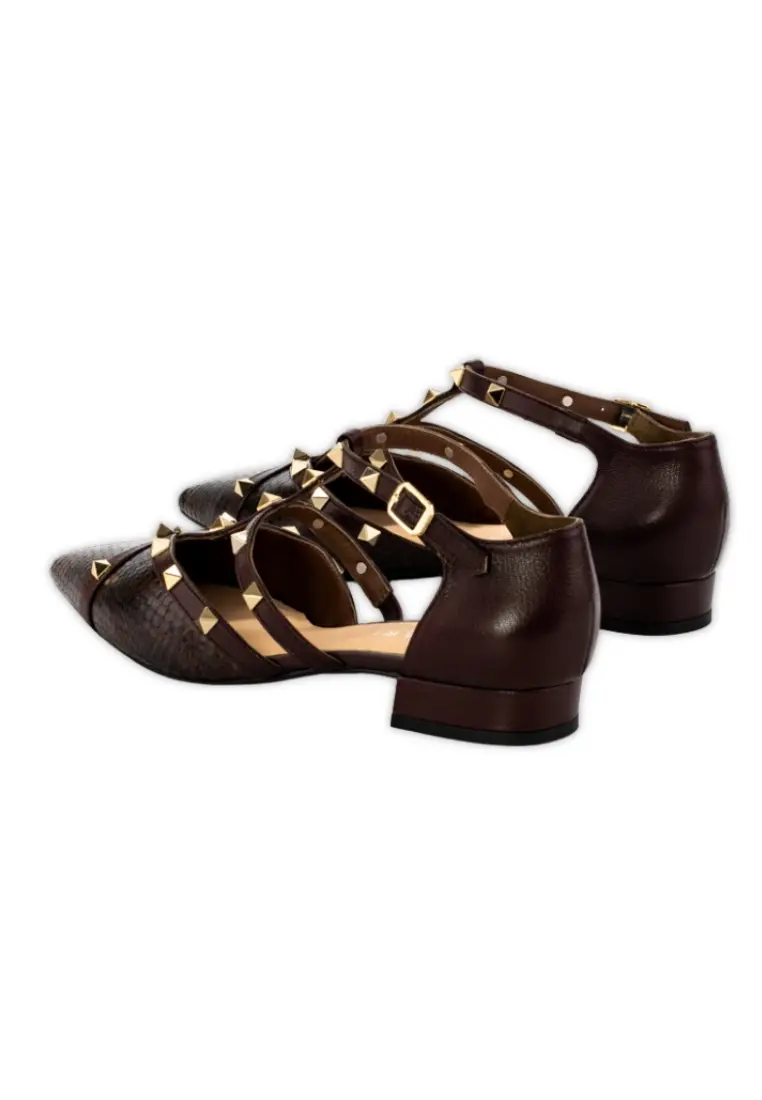 Zapato Plano de Angari Tachas Piccara Marron - Imagen 3