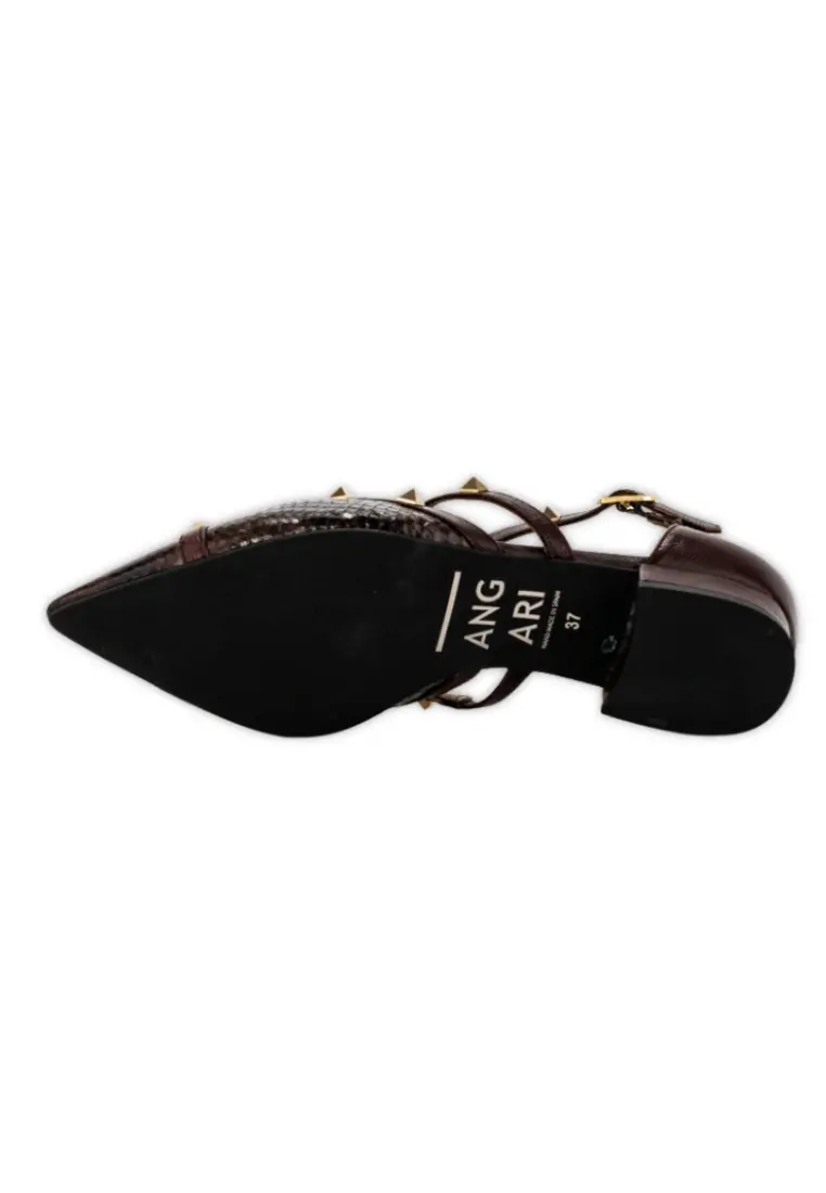 Zapato Plano de Angari Tachas Piccara Marron - Imagen 7