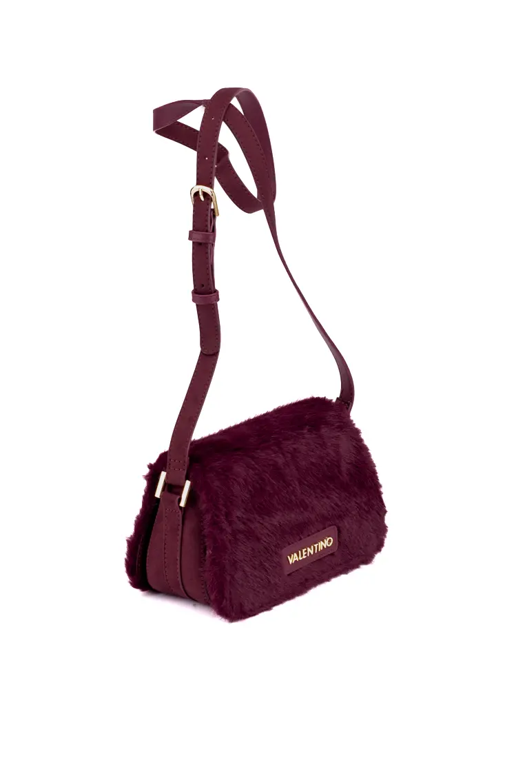 Bolso Bandolera de Pelo de Valentino Handbags Iceland Burdeos - Imagen 4