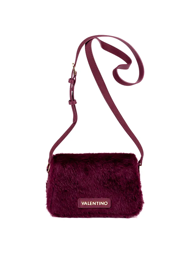 Bolso Bandolera de Pelo de Valentino Handbags Iceland Burdeos