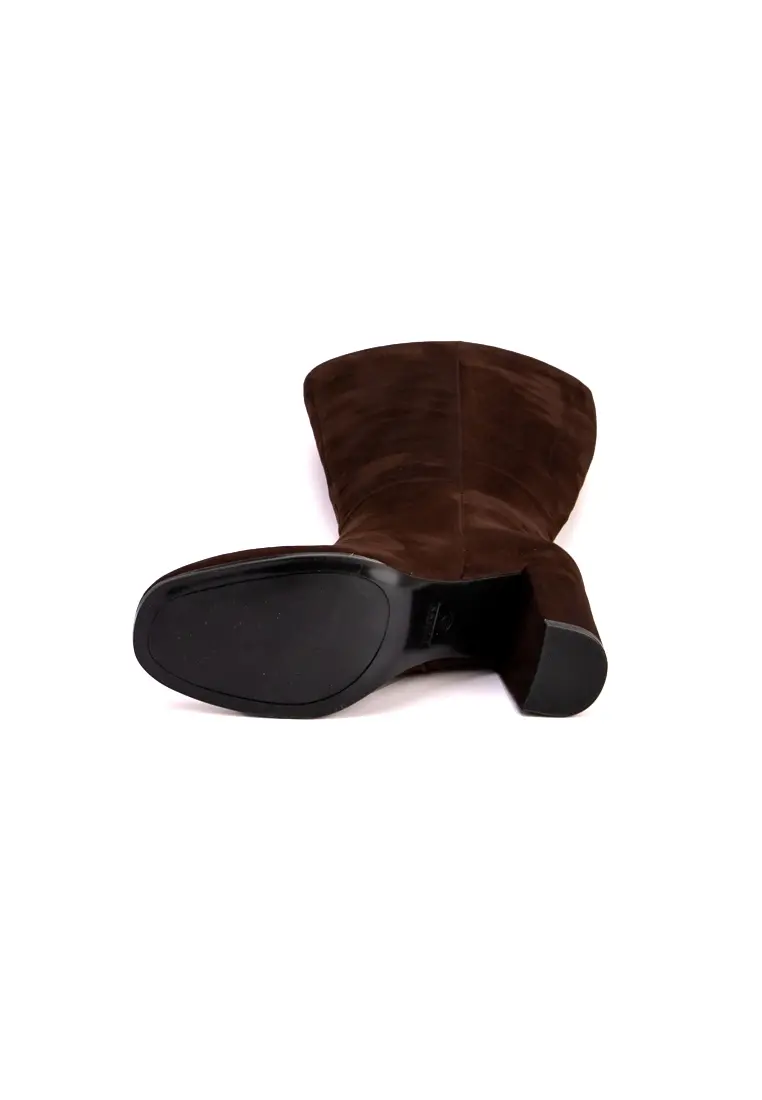 Bota Alta de Guess con Tacón Ancho Braxen Brown - Imagen 3