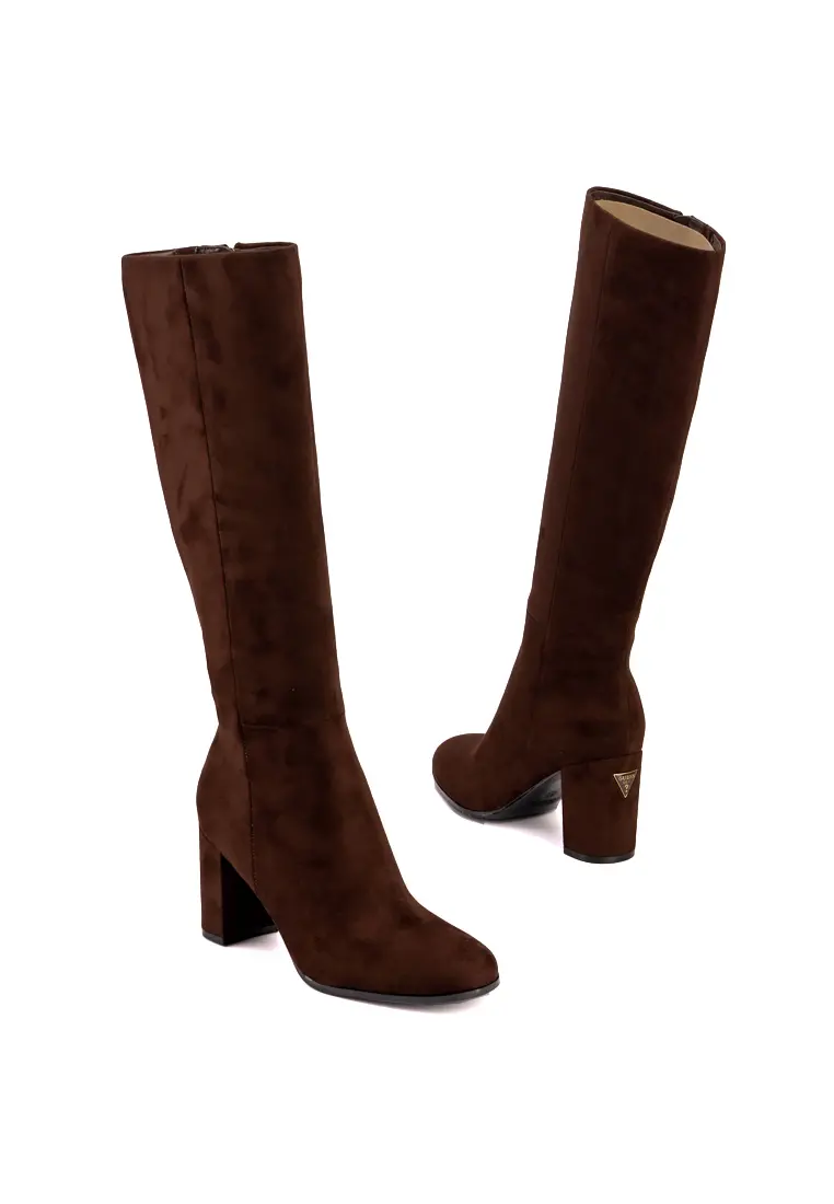 Bota Alta de Guess con Tacón Ancho Braxen Brown - Imagen 2