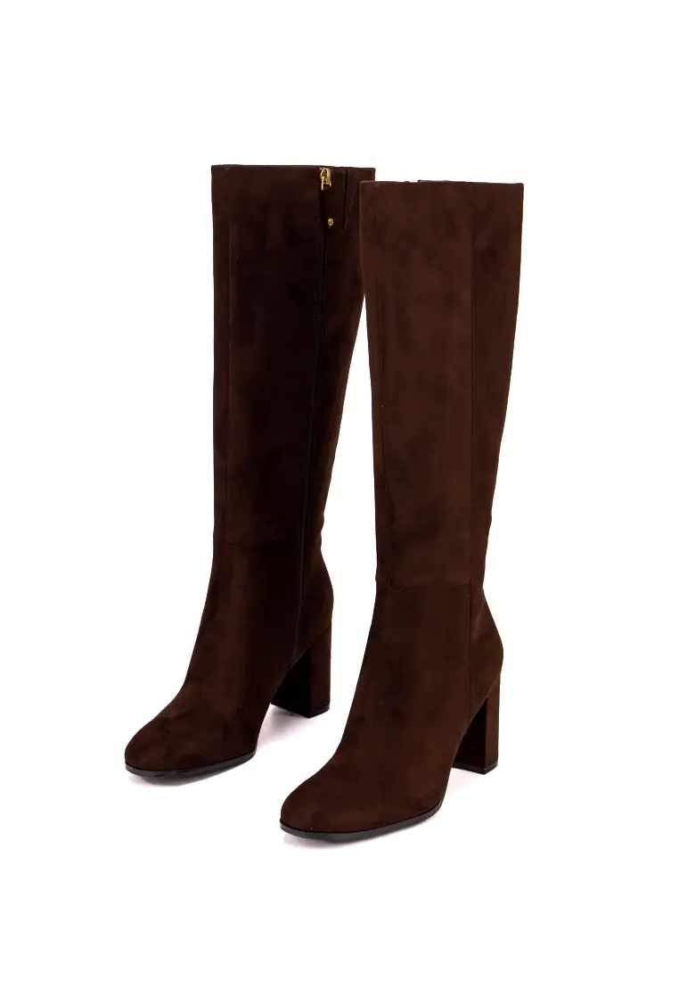 Bota Alta de Guess con Tacón Ancho Braxen Brown - Imagen 8