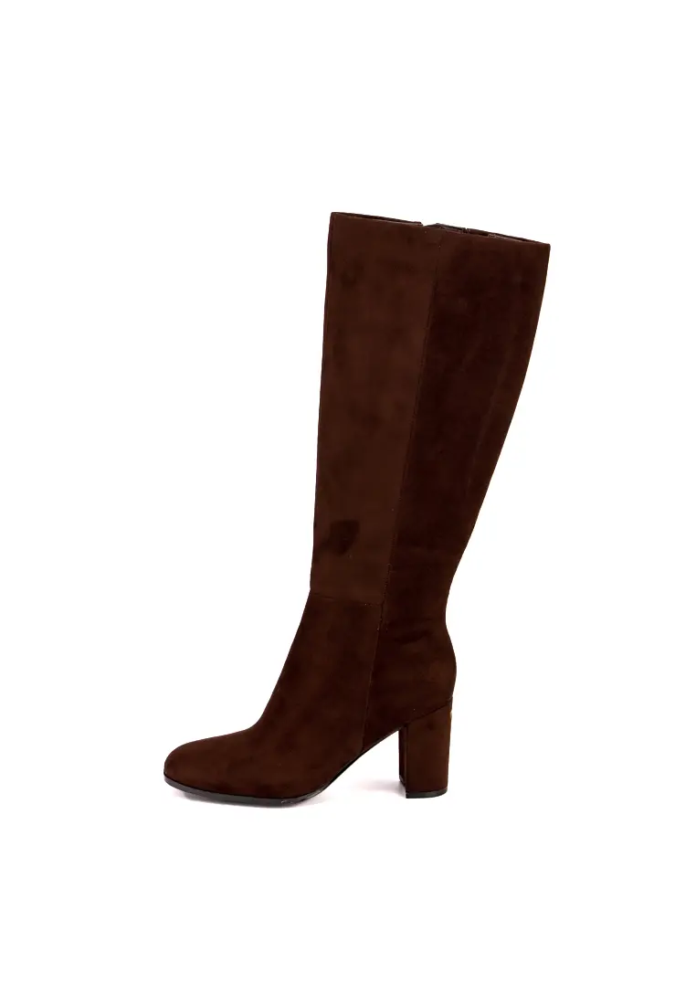 Bota Alta de Guess con Tacón Ancho Braxen Brown
