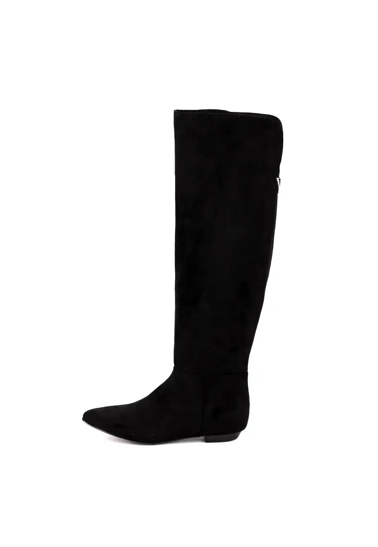 Bota Alta de Guess Plana Cordan Negra