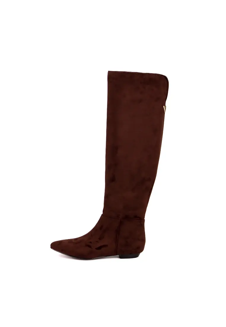 Bota Alta de Guess Plana Cordan Marrón