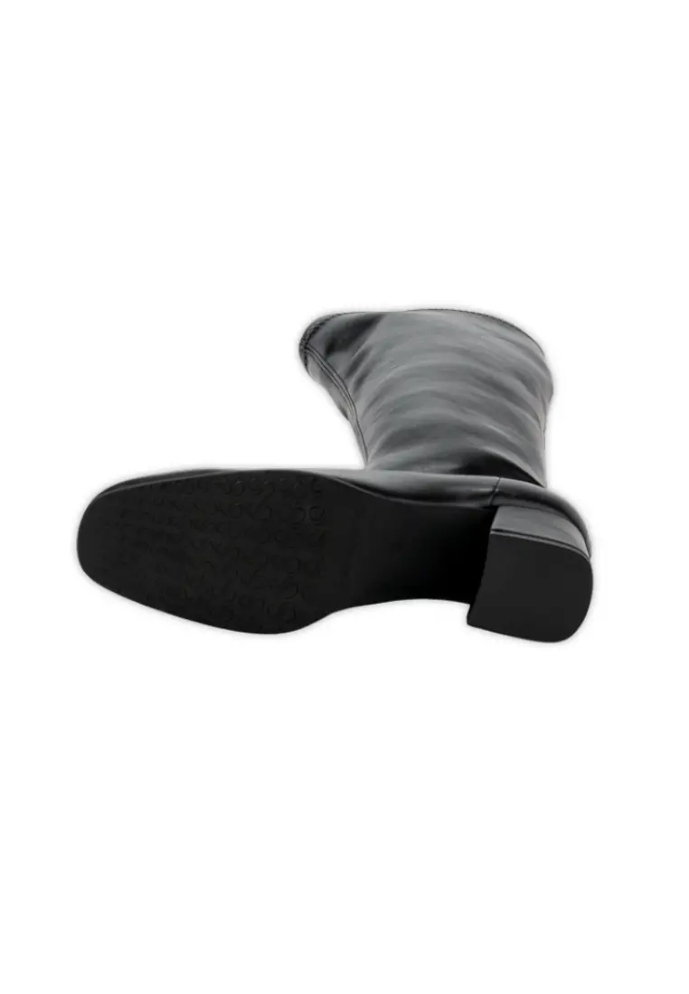 Bota Alta de Miss Elastic de Tacón Bajo y Elástica Fax Studio Negro - Imagen 3