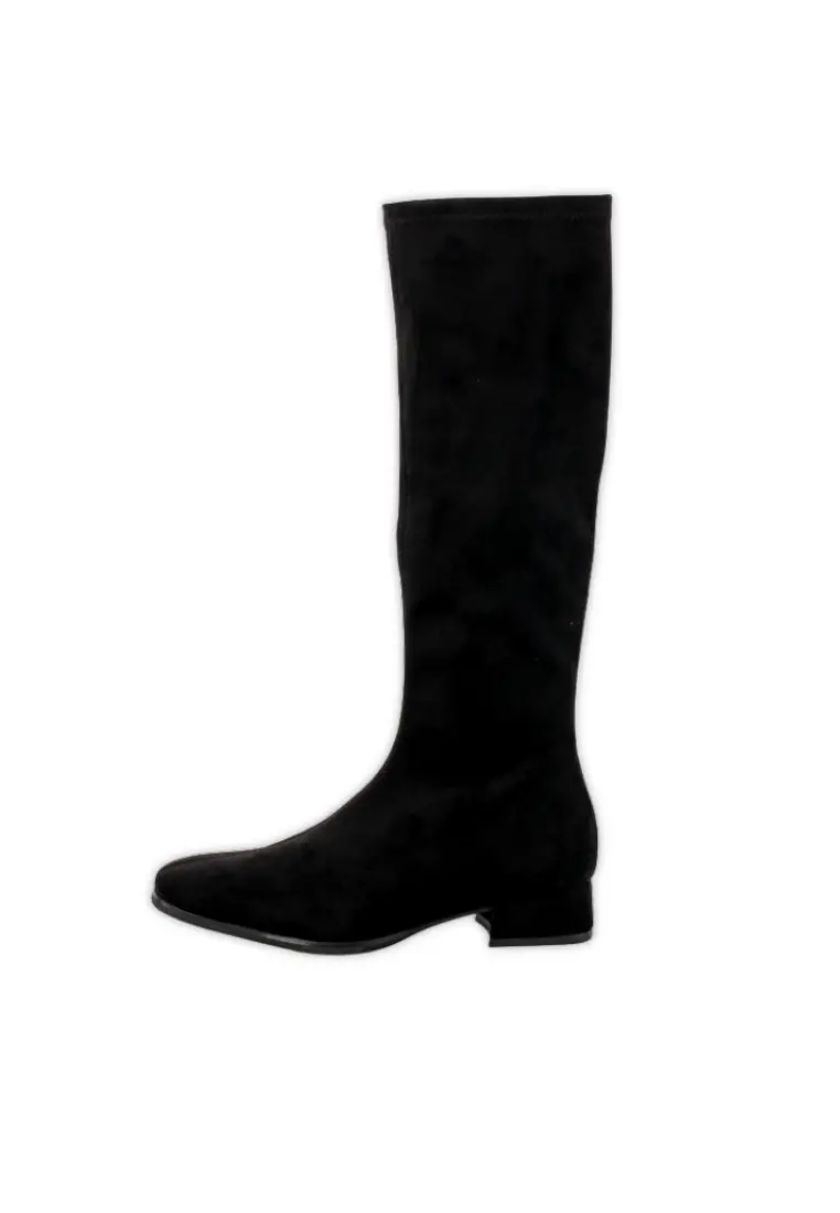 Bota Alta de Miss Elastic de Tacón Bajo Faxe Studio Negro