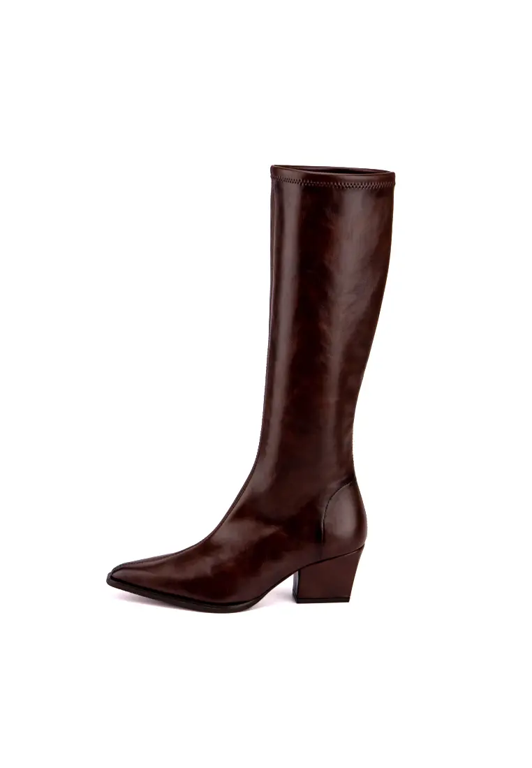 Bota Alta de Miss Elastic Texax Marron