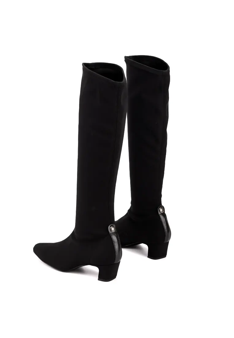 Bota Alta de Pedro Miralles Bulgari en Tejido Elástico Negro - Imagen 4