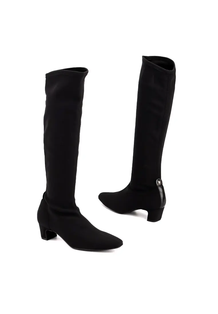 Bota Alta de Pedro Miralles Bulgari en Tejido Elástico Negro - Imagen 2
