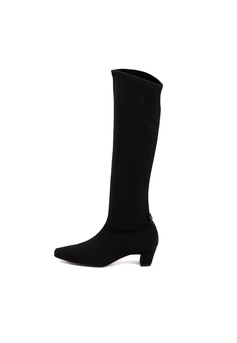 Bota Alta de Pedro Miralles Bulgari en Tejido Elástico Negro