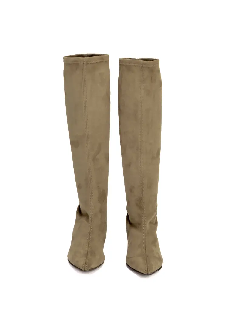 Bota Alta de Pedro Miralles de tacón Bajo Fino Yantai Taupe - Imagen 4