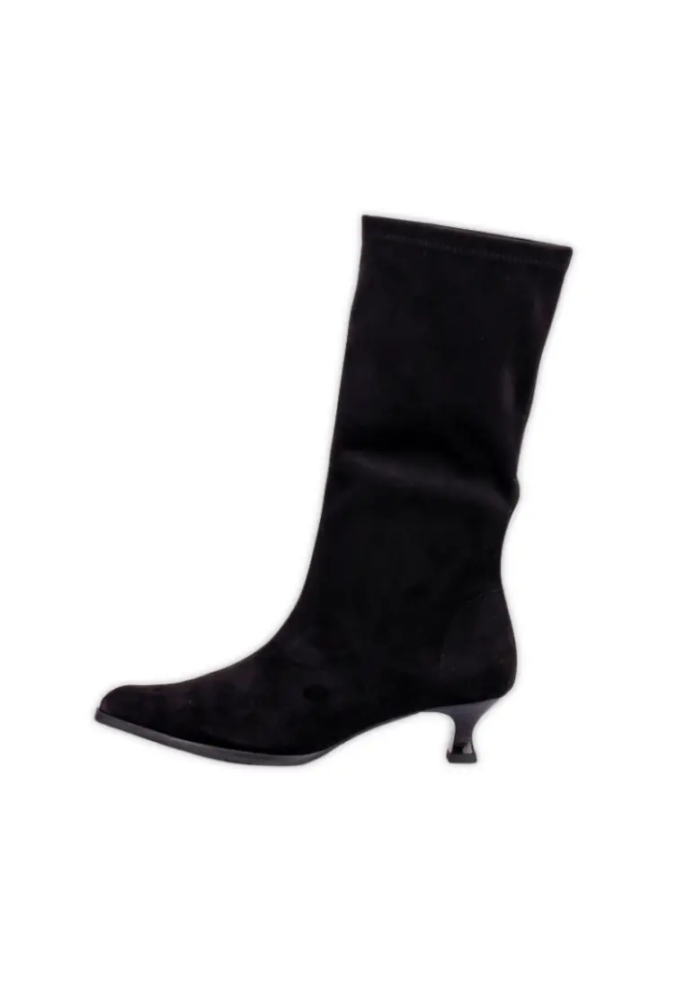 Bota de Media Caña de Miss Elastic Zetina Plus Negro
