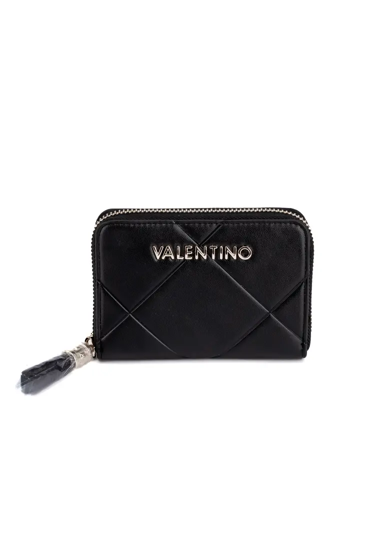 Monedero Acolchado Negro con Cremallera de Valentino Handbags Astrid