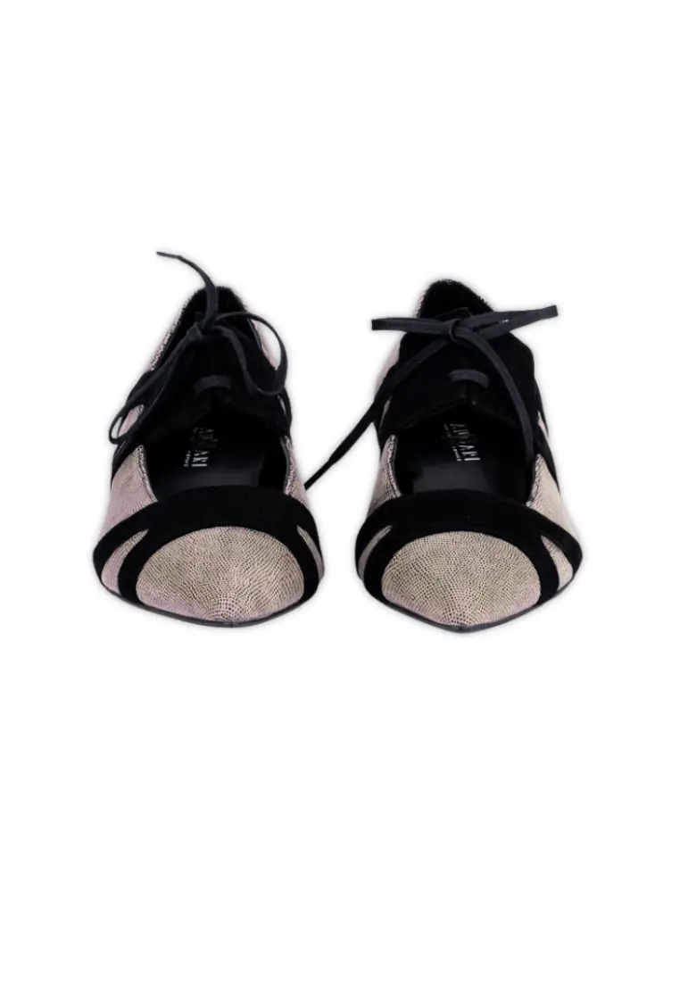 Zapato Plano de Angari Vieneta Taupe y Negro - Imagen 4