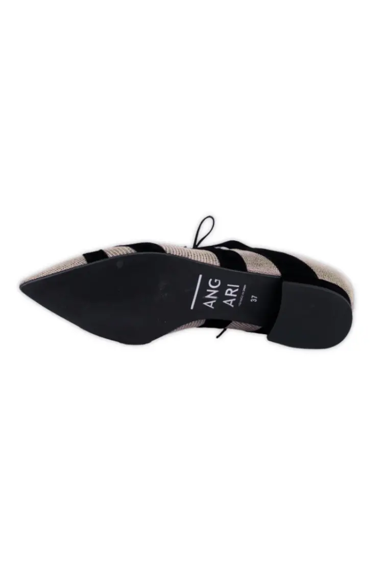 Zapato Plano de Angari Vieneta Taupe y Negro - Imagen 7