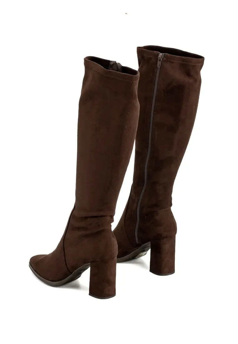 Bota Alta de Tacón Ancho de Wonders Aurora Marrón - Imagen 5