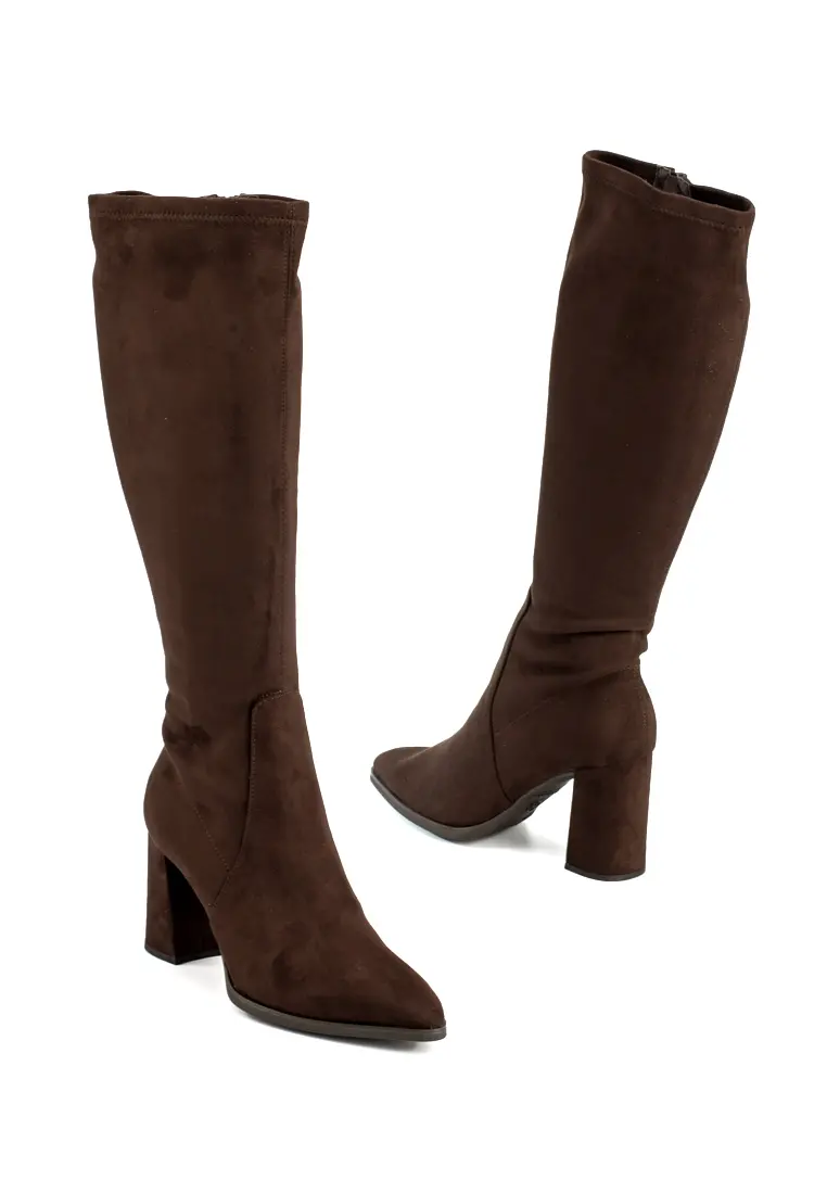 Bota Alta de Tacón Ancho de Wonders Aurora Marrón - Imagen 2