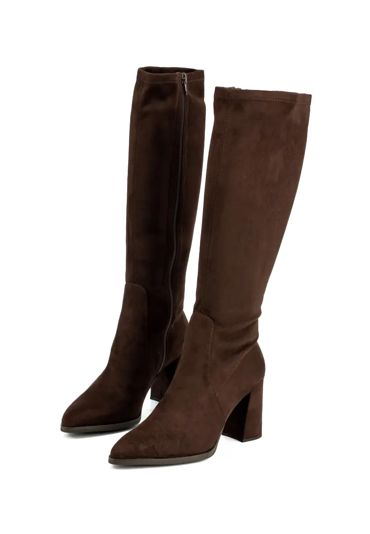 Bota Alta de Tacón Ancho de Wonders Aurora Marrón - Imagen 3
