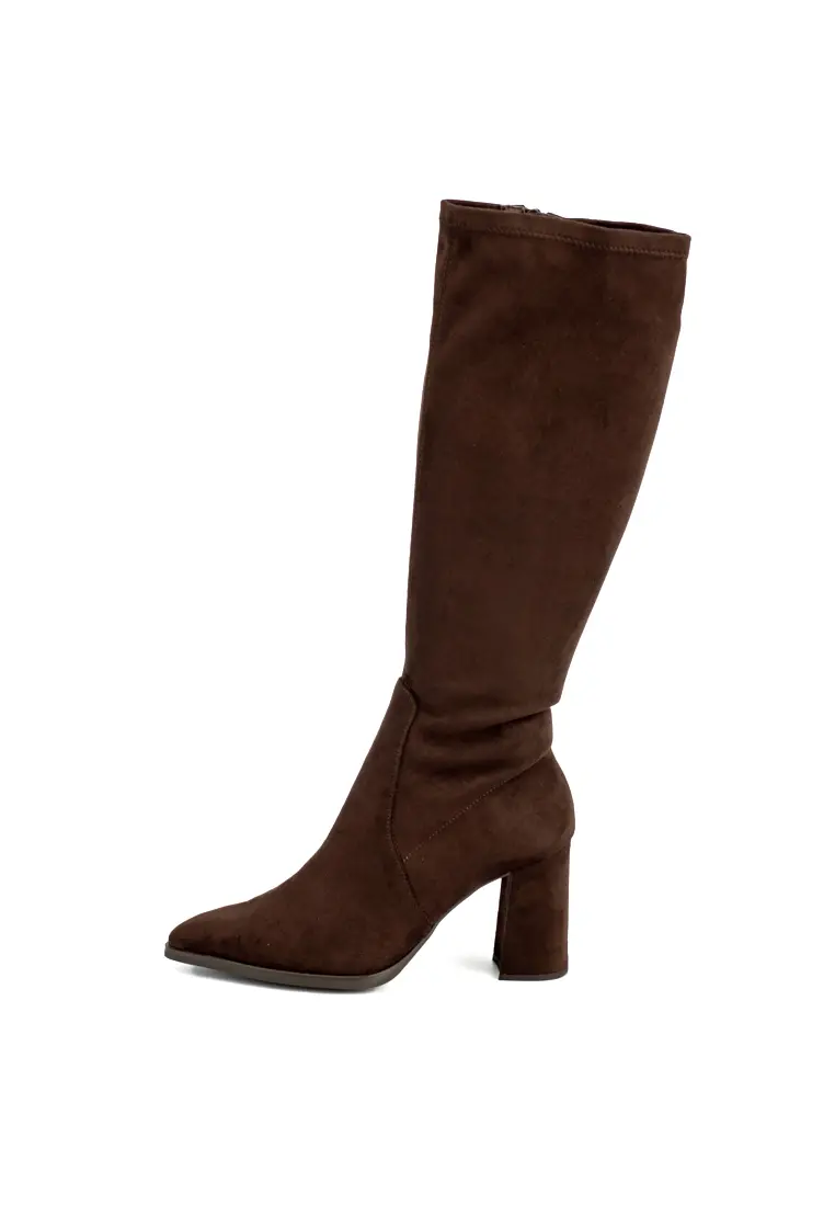 Bota Alta de Tacón Ancho de Wonders Aurora Marrón - TESTA, 40