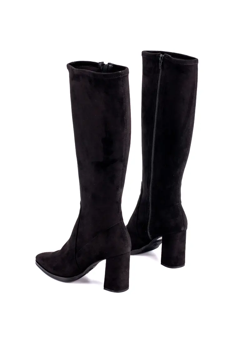 Bota Alta de Tacón Ancho de Wonders Aurora Negro - Imagen 3