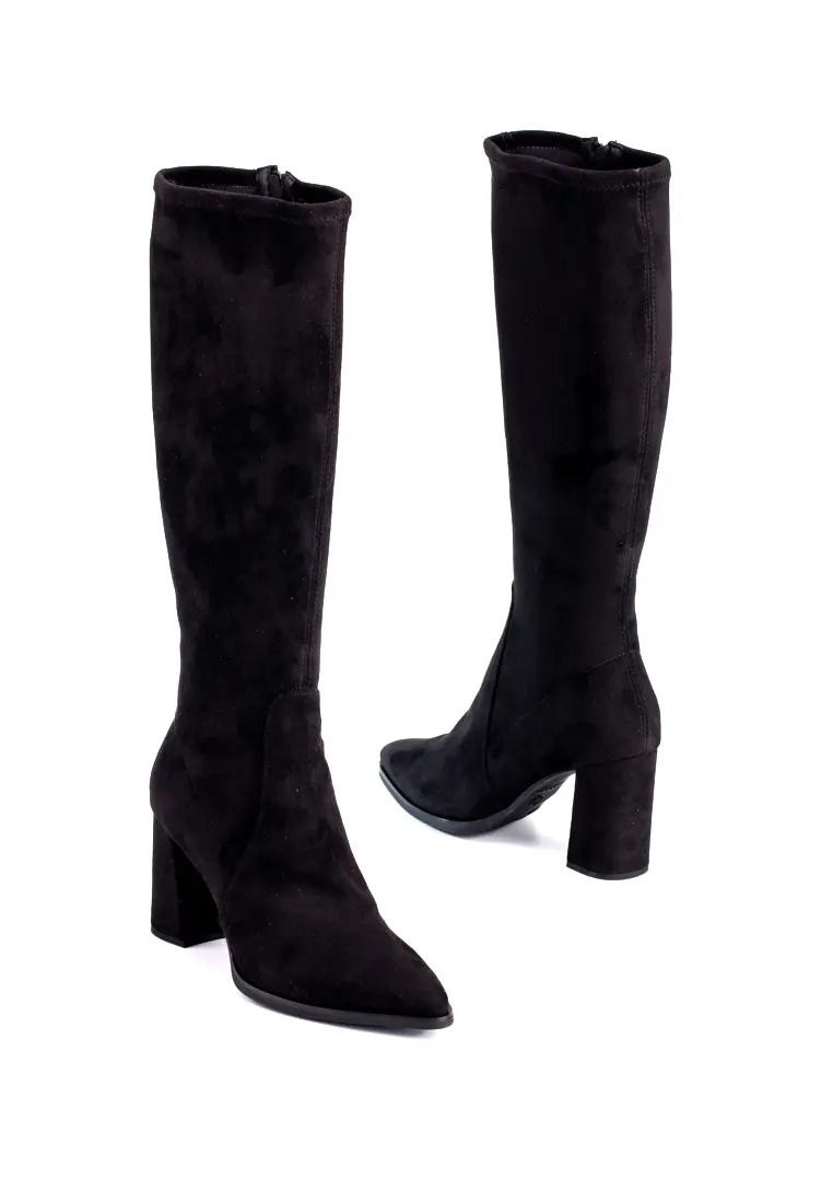 Bota Alta de Tacón Ancho de Wonders Aurora Negro - Imagen 2