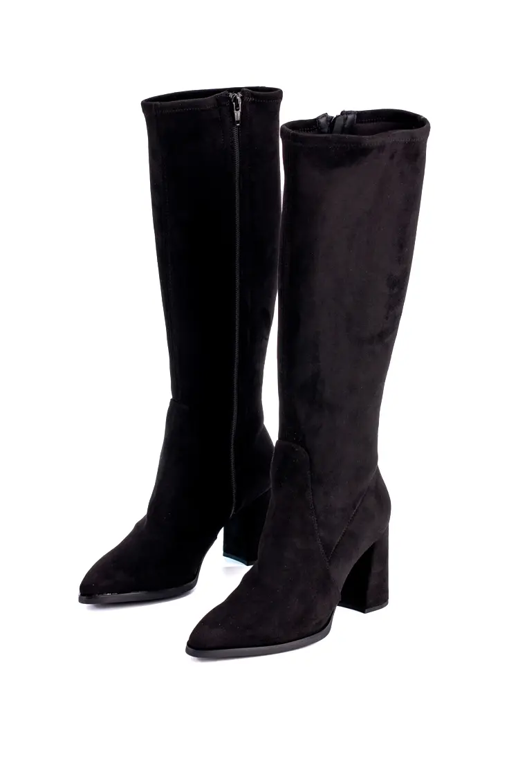 Bota Alta de Tacón Ancho de Wonders Aurora Negro - Imagen 5