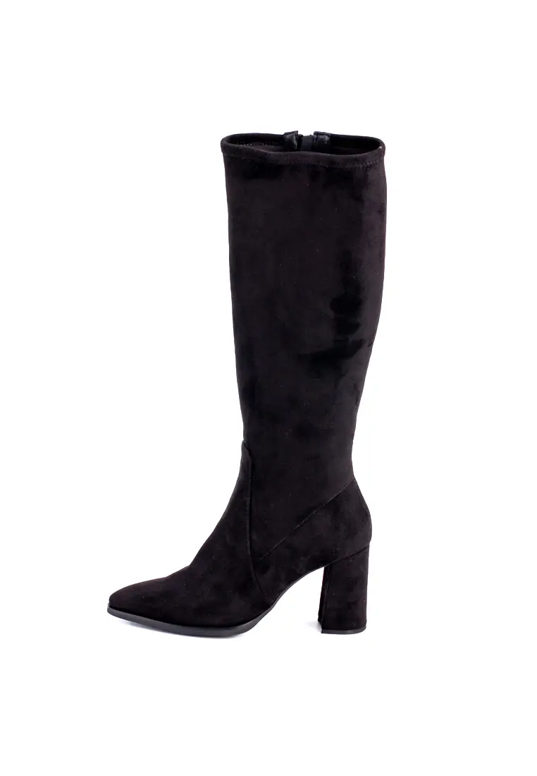 Bota Alta de Tacón Ancho de Wonders Aurora Negro