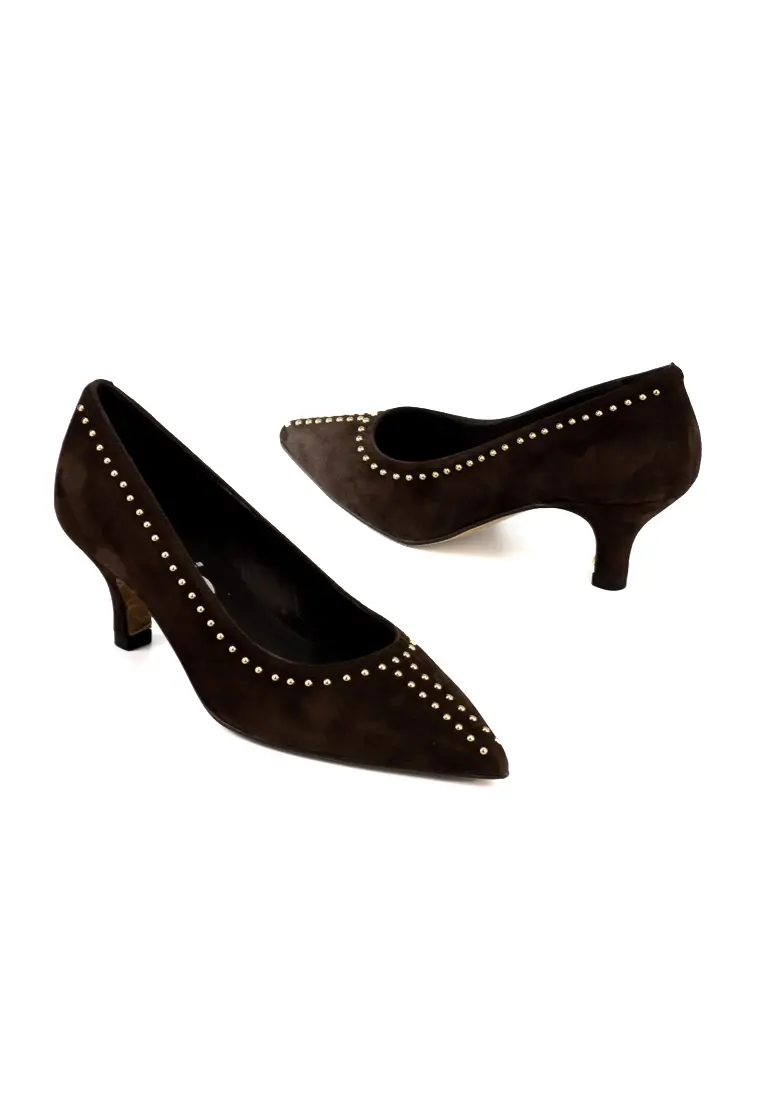 Zapato de Dibia Tacón bajo Teca Marrón - Imagen 2