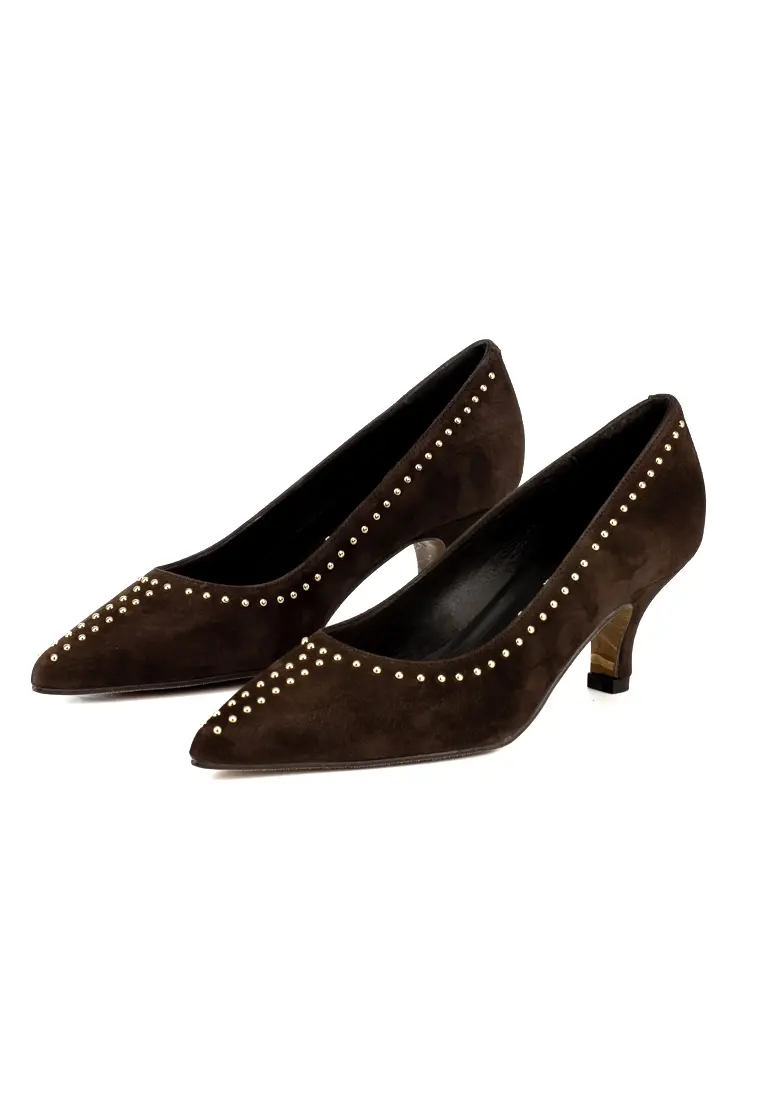 Zapato de Dibia Tacón bajo Teca Marrón - Imagen 5