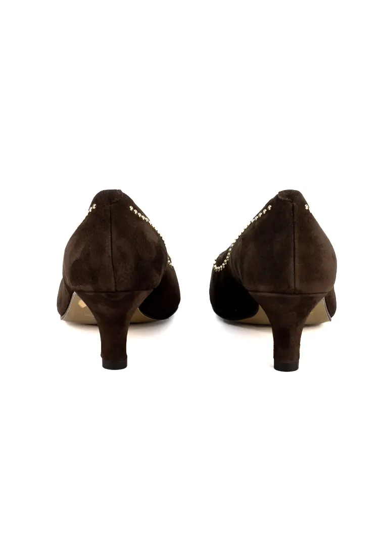 Zapato de Dibia Tacón bajo Teca Marrón - Imagen 6