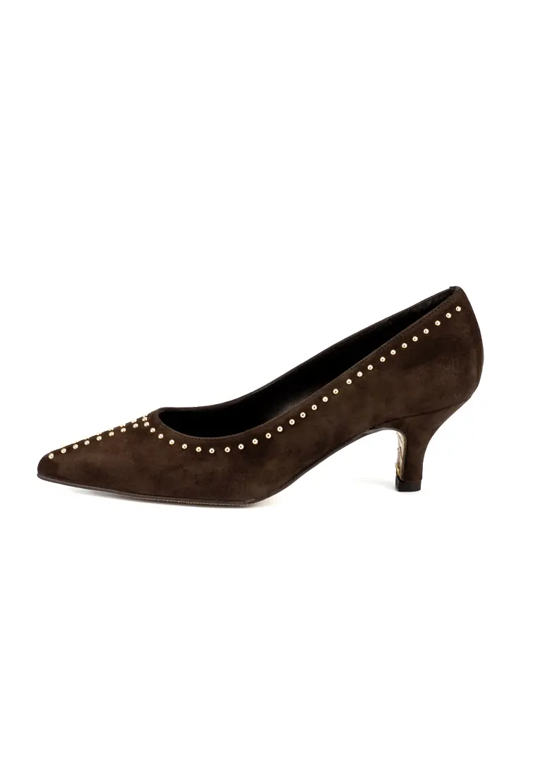 Zapato de Dibia Tacón bajo Teca Marrón